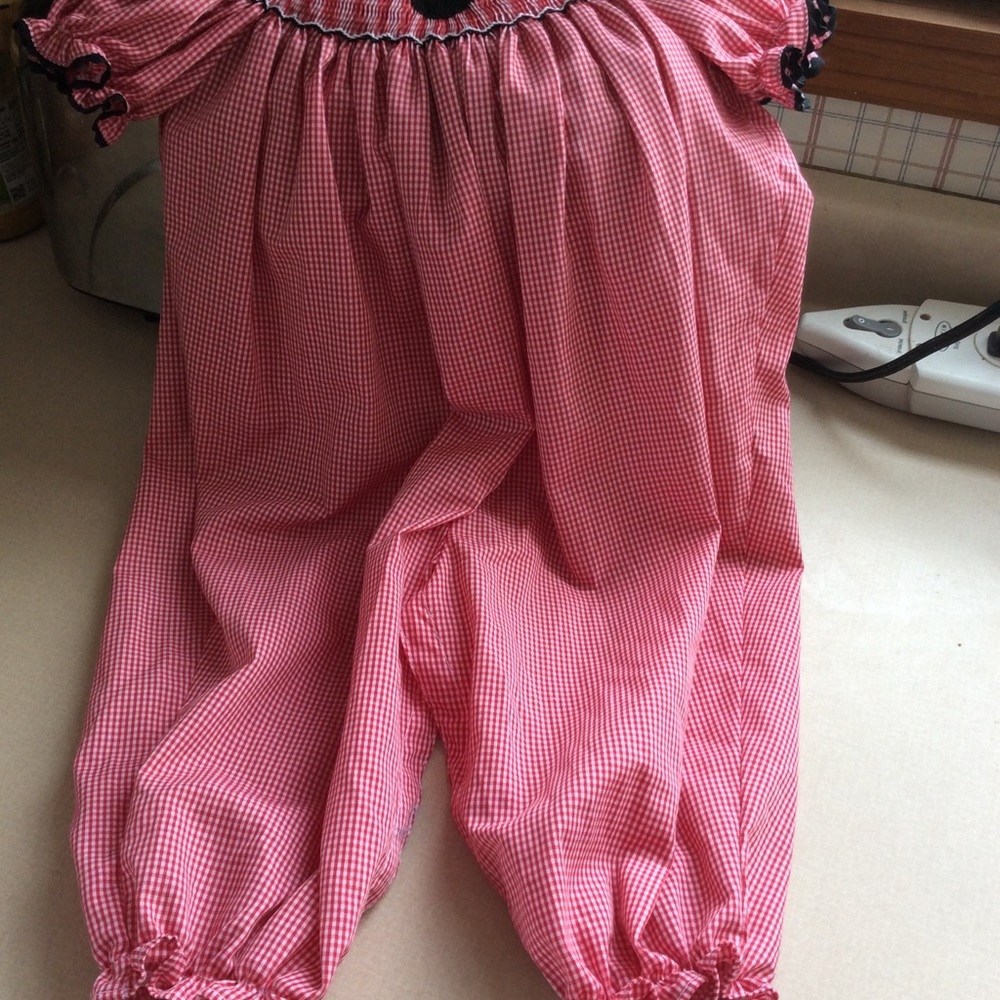 Sweet size 12 m gingham romper mini mouse